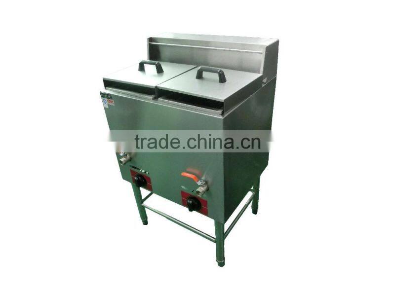 factory price gas duplex double basket fryer , double basket gas deep fryer for sale,gas deep fryer(ZQW-75)