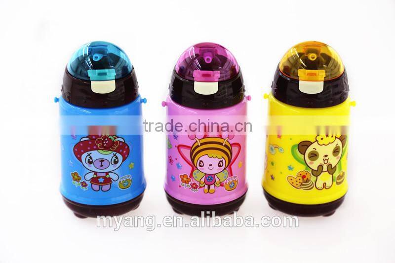 2015 wholesale children space water bottle with straw/BPA free plastic water bottle with straw