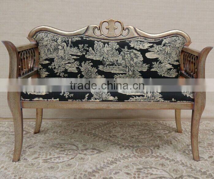 BISINI Solid Wood Long Sofa Chair, Elegant Living Room Leisure Chair, Good Quality Shoe Changing Chair (BF01-X1192)