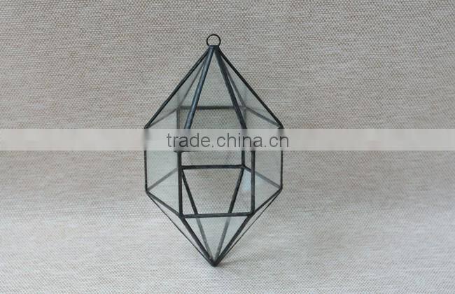 Indoor decor hanging geometric glass terrarium irregular hanging greenhouse