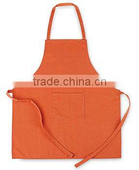 Cotton kitchen apron with front pocket as promotion