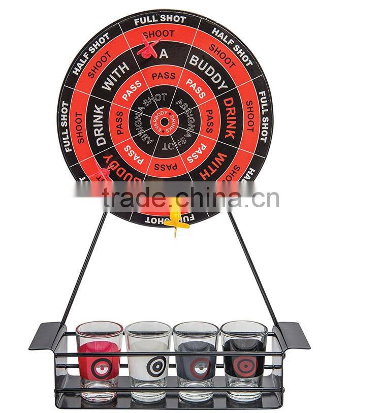 Party Funny Dart Drinking Game Toy, 4 Shot Glass Dart Drinking Game Set, Event Party Table Game Set For Wholesale