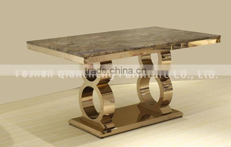 Dubai design rose golden dining table for banquet