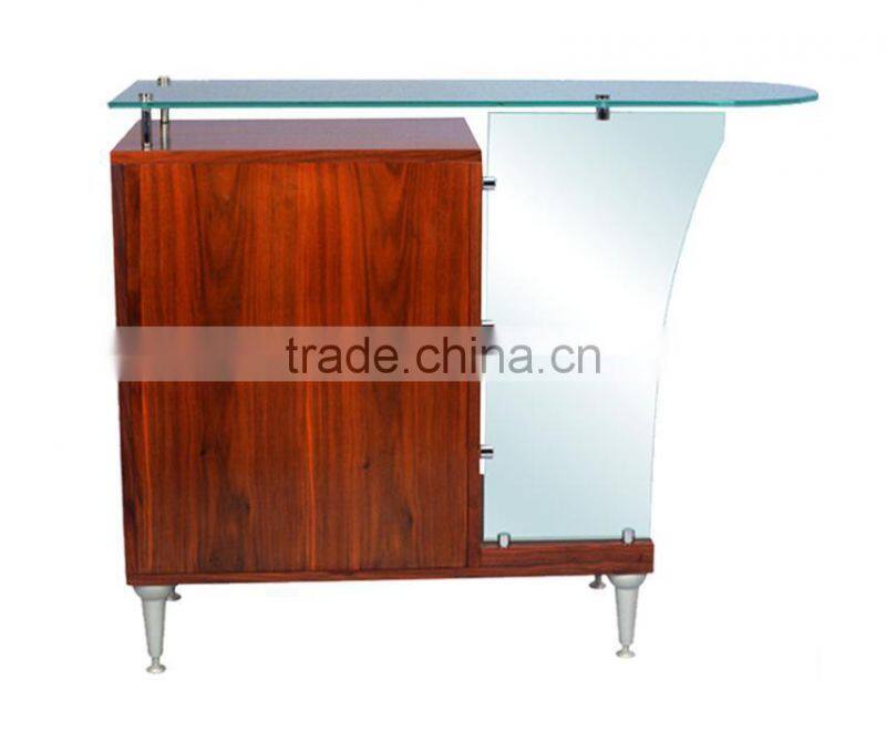 Nail salon reception desk Solid wood office table design receptionist table F-7008