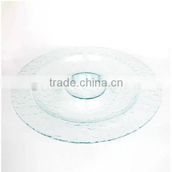 Clear glass round plates dessert plates dinner plates