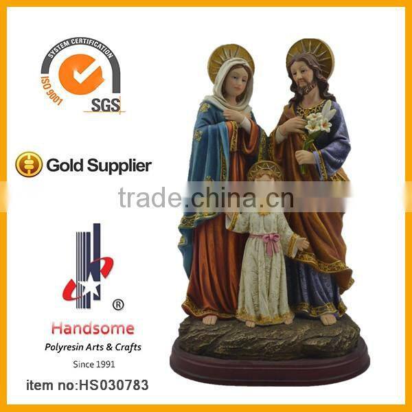 new design for 2014 10'' holy family wood-like resin