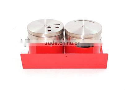 red coating glass spice magnetic jar with metal lids