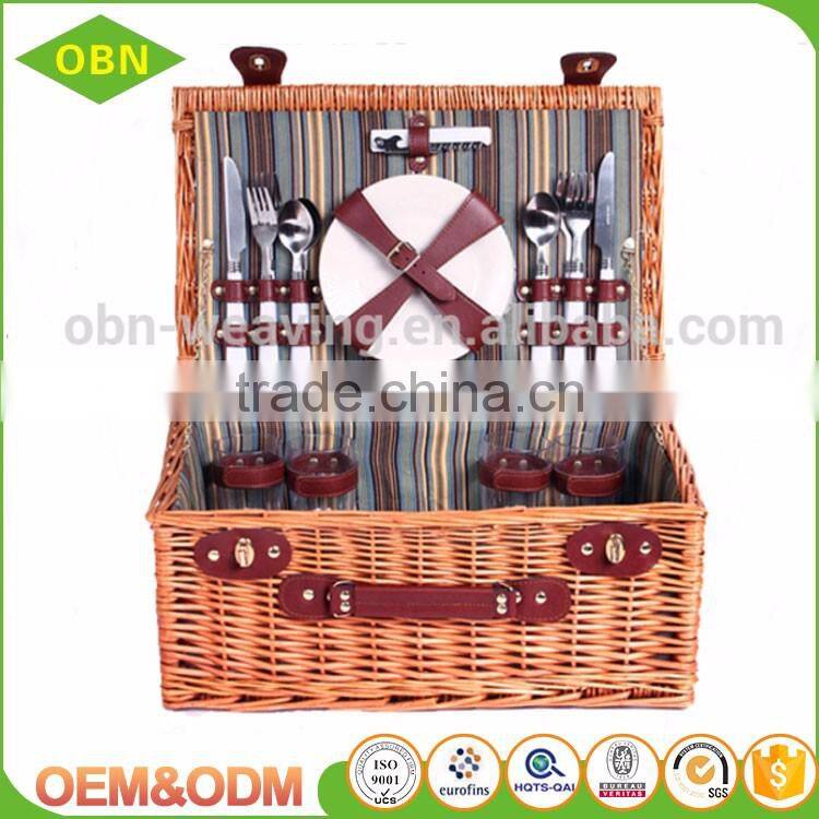 Cheap Eco-friendly Empty Willow Wicker Picnic Baskets for Sale