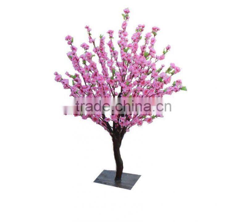 Small artificial peach flower tree for interior decoration