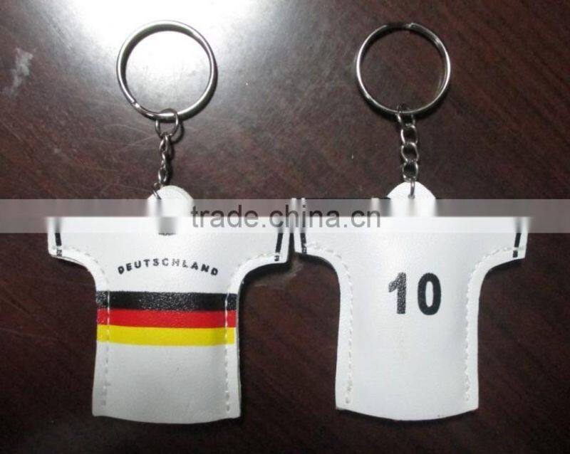 promotional gift flashing LED T-shirt keychain, key ring with light