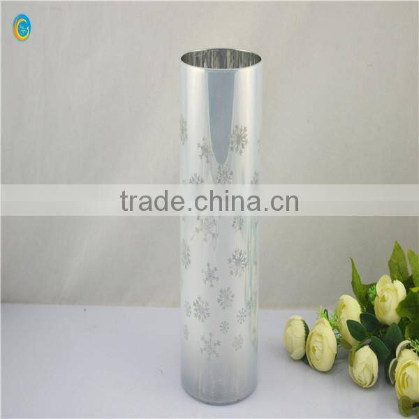 Clear Crystal Tall Glass Candle Holder For Home Decoration