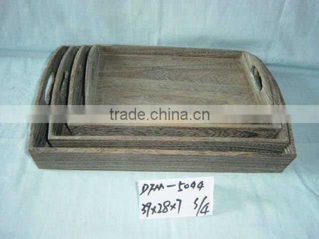 Silver&Golden painted wood serving tray