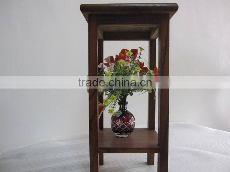 Wholesale wooden two layers wooden garden flower shelf