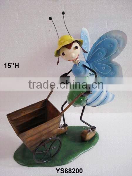 YS88200 blue butterfly metal flower cart made in Xiamen with size 14.5*7*15"