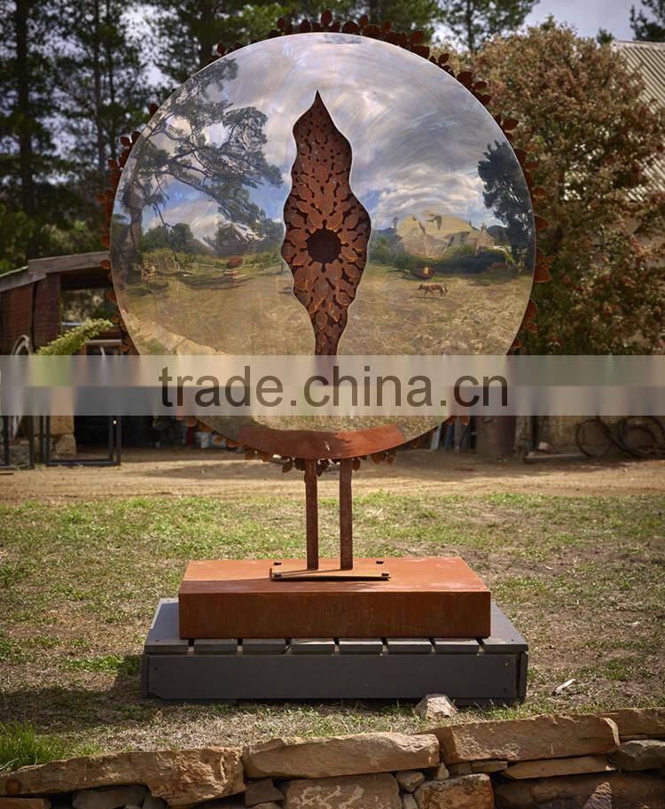 outdoor decoration modern high polishing stainless garden sculpture