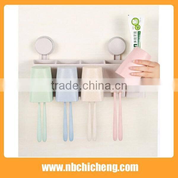 Hot selling family toothbrush holder toothpaste rack straw ecological toothbrush holder