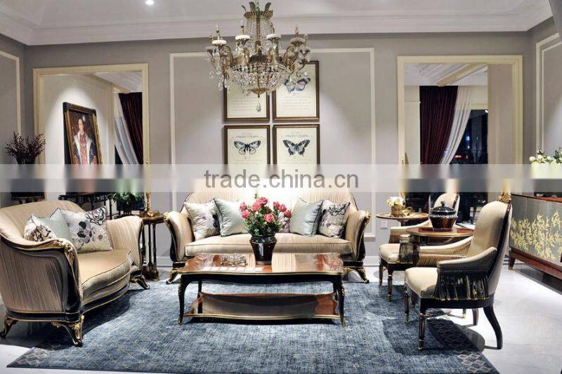 Handcarved Classic Elegant European Style Stripe Pattern Wood Console Table for Living Room and Dining Room BF12-05314d