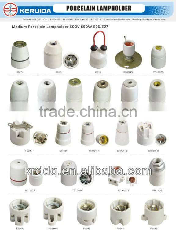 different types of porcelain electric E27 lamp base