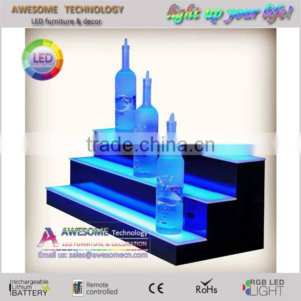 LED acrylic step liquor bar shelf