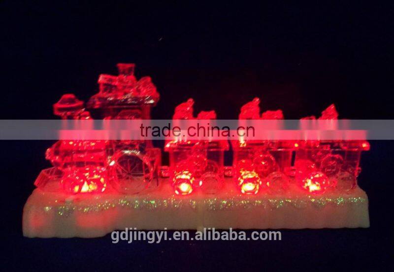 2015 Acrylic train and Santa heads table decoration with led light