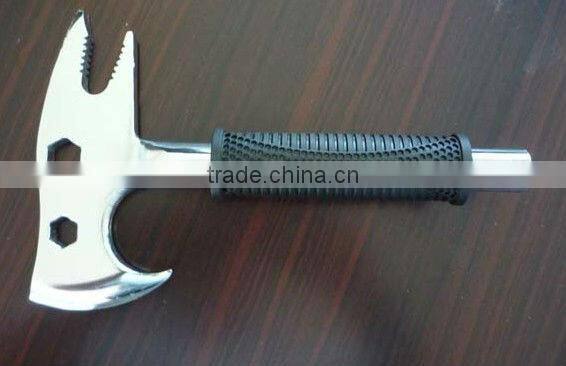 Multi-use axe with steel handle