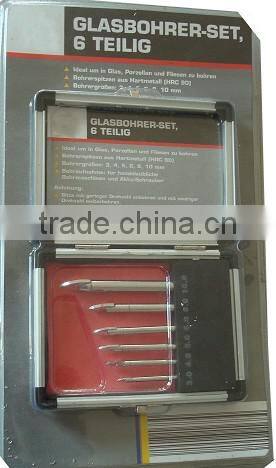 6Pcs Tungsten Carbide Tip Glass Core Drill Bit Set