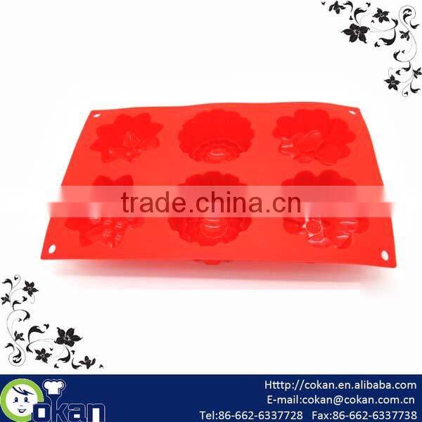New design rose shape silicone cupcake mould CK-SL442