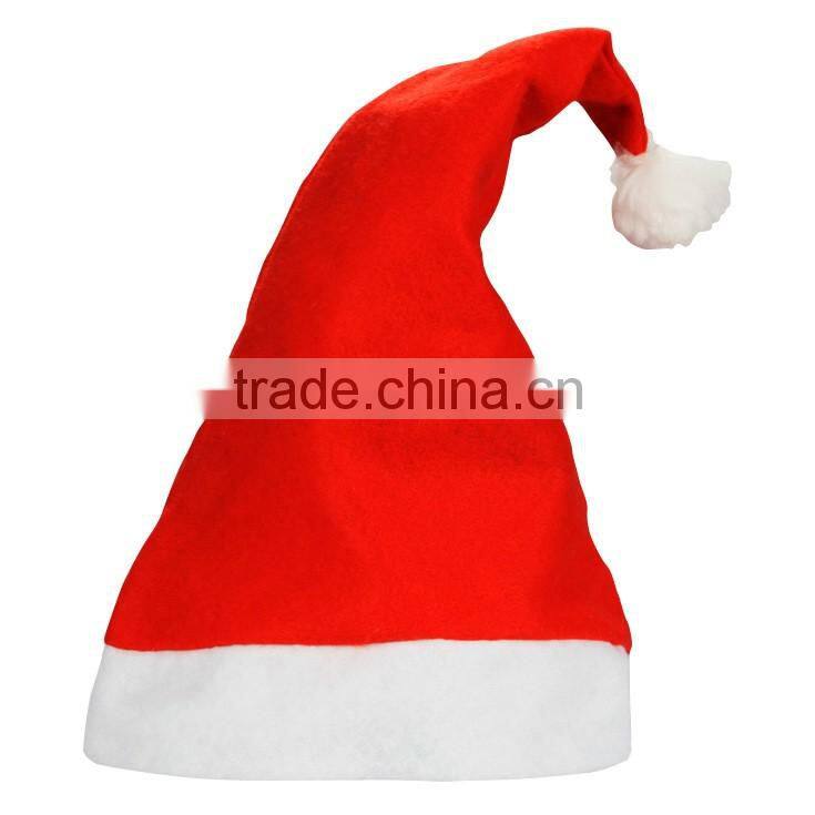2016 Cheap factory price Christmas Party Santa red Hat And White Cap for Christmas decoration