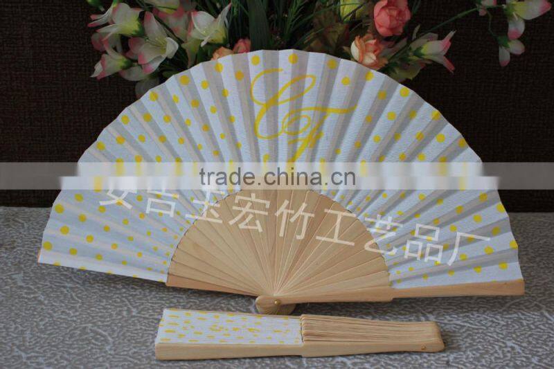 Customized wood fabric fan