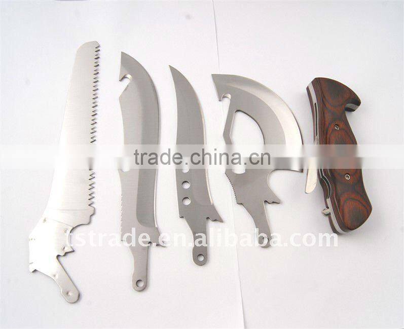 2014 new "stock" New design multi knife pocket knife multi function LED knife TS06