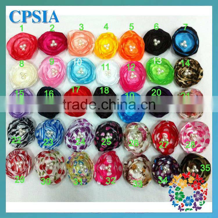2.4" flowers 5 layers 3 pearls Lotus flowers Hair Accessories