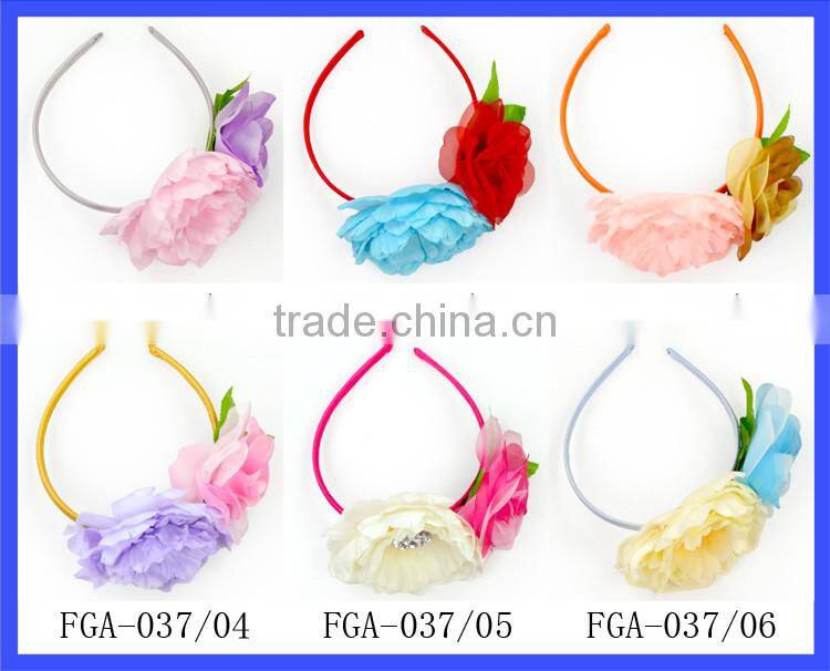 Baby Flower Hair Accessories Partying Kids Nylon Headbands For Baby Girls