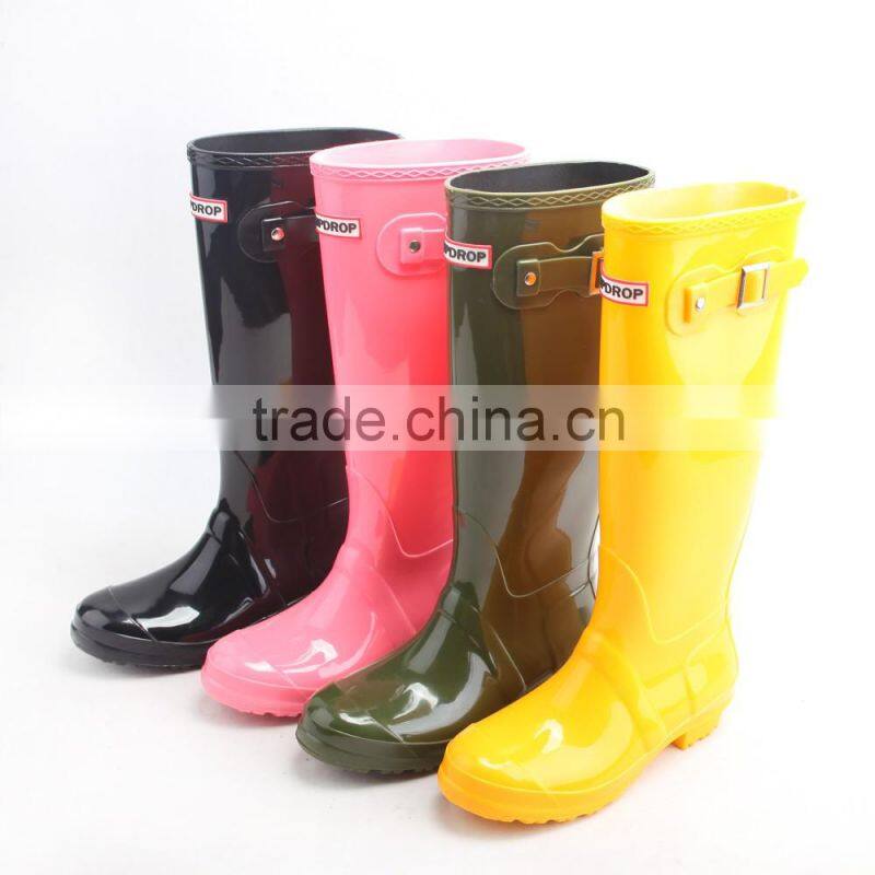 dripdrop waterproof knee high tall europe style slim colorful high quality women gumboots rain boots
