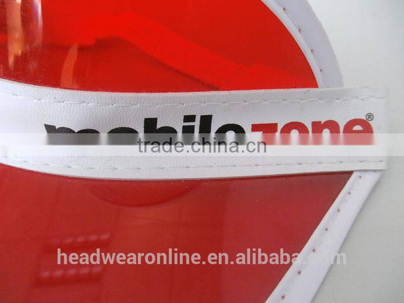 Custom High Quality Cheap Colorful PVC Sun Visor Dongguan Factory