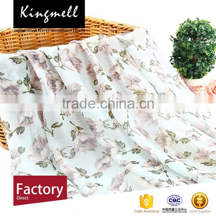 Custom digital printed silk chiffon fabric cloth material fabric