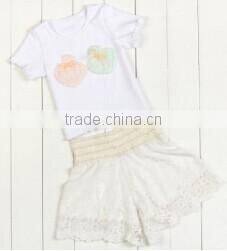 2017 Kids Stocks Cute baby Girl Summer Sleeveless2 Pcs Baby Clothes/ Clothing