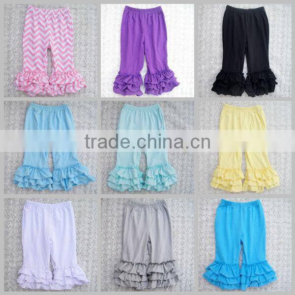 Childrens Boutique Ruffle Girl Leggings Wholesale Icing Triple Ruffle Pants