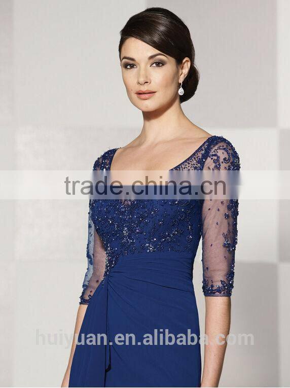 beach long sleeve lace new design chiffon dress 2015