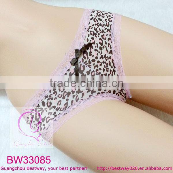 Leopard pink cheeky panties with lace