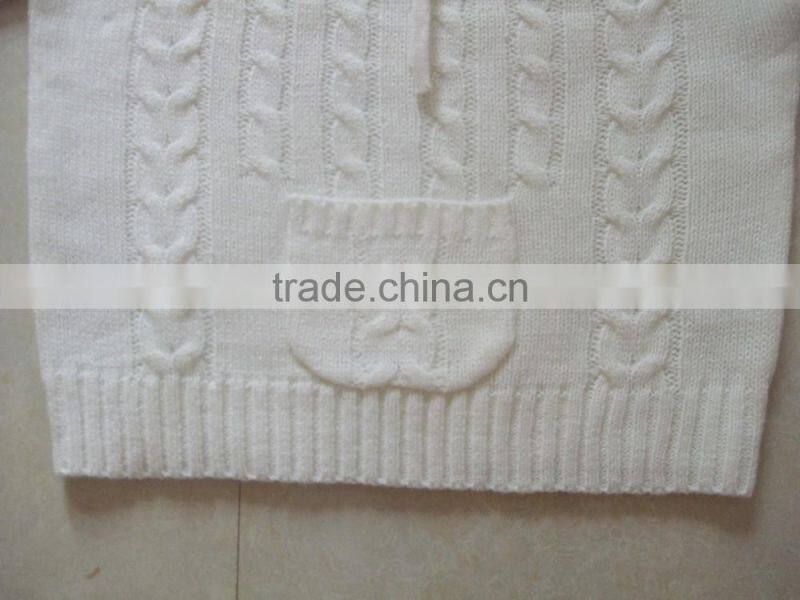 High Quality kangaroo packet twist pullover sweater designs for girls (BKNB5345)