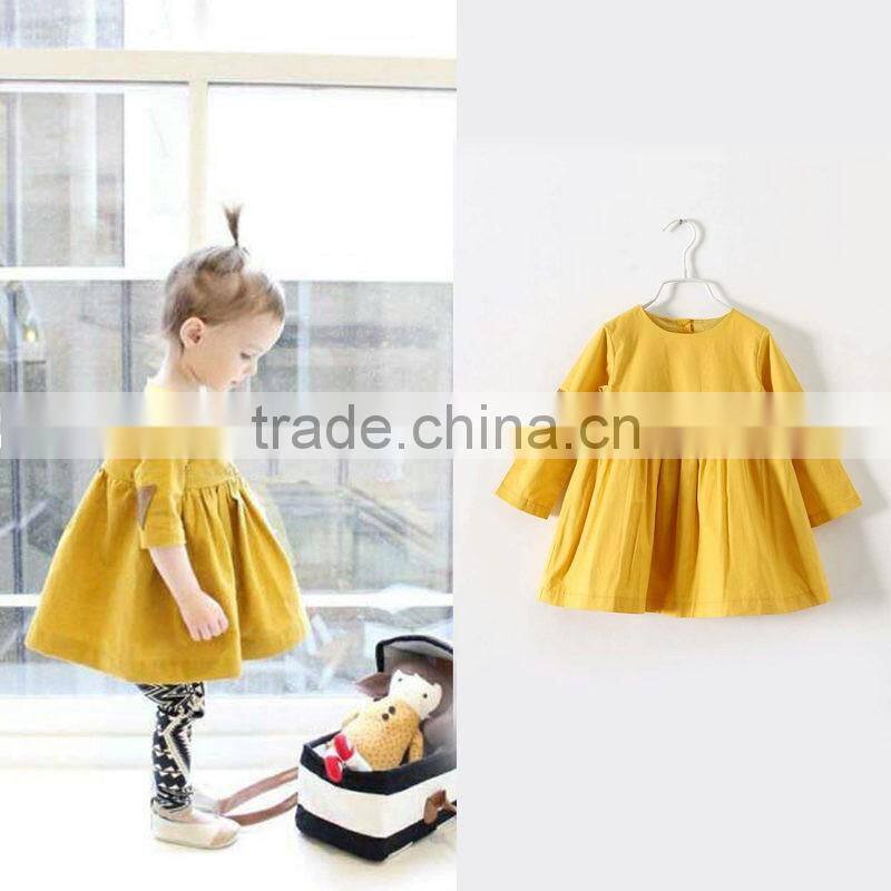 New design children clothing long sleeve 100% cotton fancy clothes wholesale new model girl dress