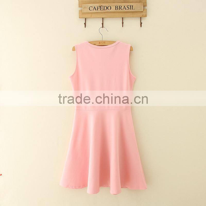 2017 hot selling family clothes wholesale mommy and me dress pink mother and daughter sweet casual dresses family clothes