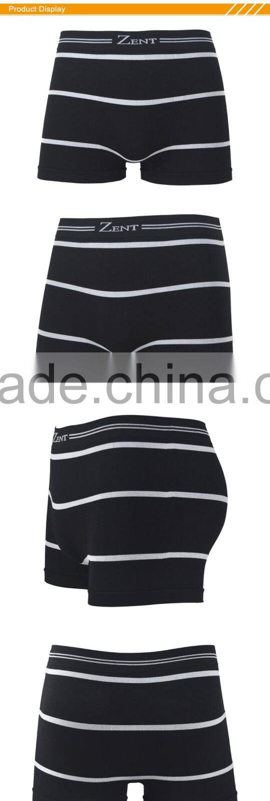 HSZ-0007 Satin sexy panties soft tough without boys black underwear with Silver Fiber for men