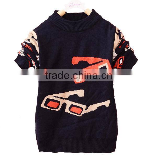 Fashion Glasses Child Jacquard Sweater Knitting Patterns Children Pullover