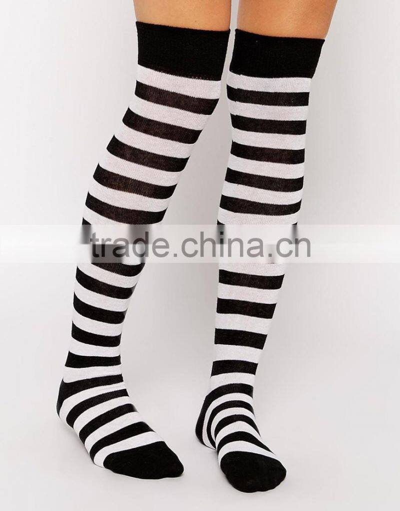 wholesale women warm stripe over the knee socks