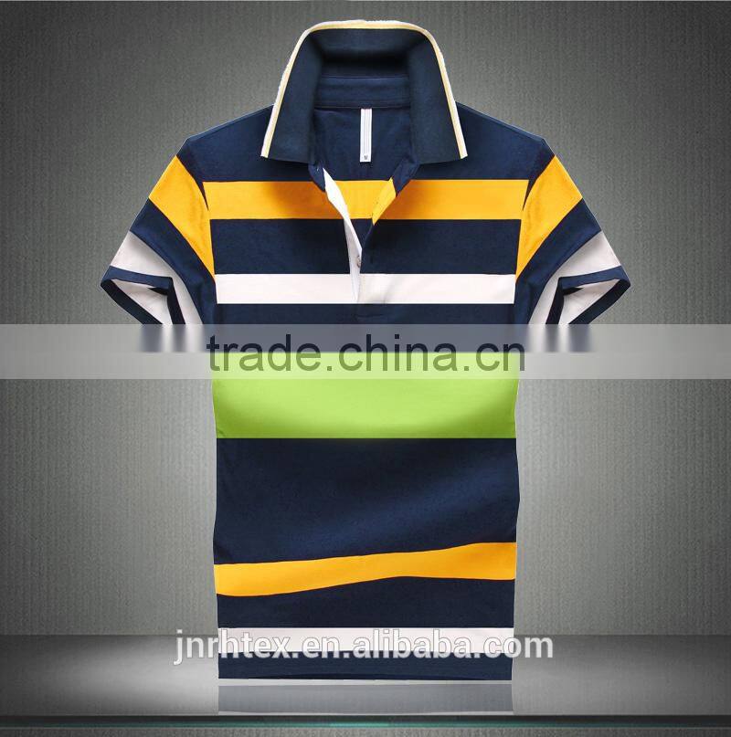 Trade Assurance combed cotton custom high quality designer stripe polo t-shirts