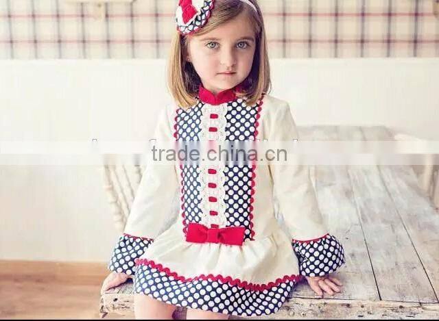 Little Girls Fall Boutique New Arrive Lace Bow Dress Pink Dress Twins Clothing