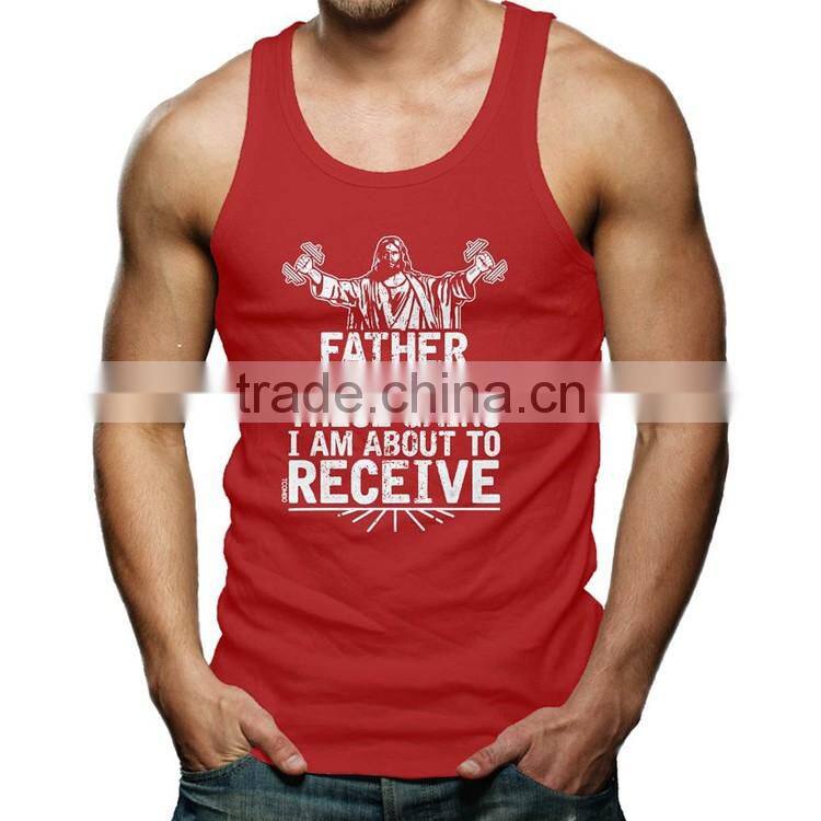Custom Silk Screen Printing Wholesale Bodybuilding Stringer 100 Cotton Tank Top