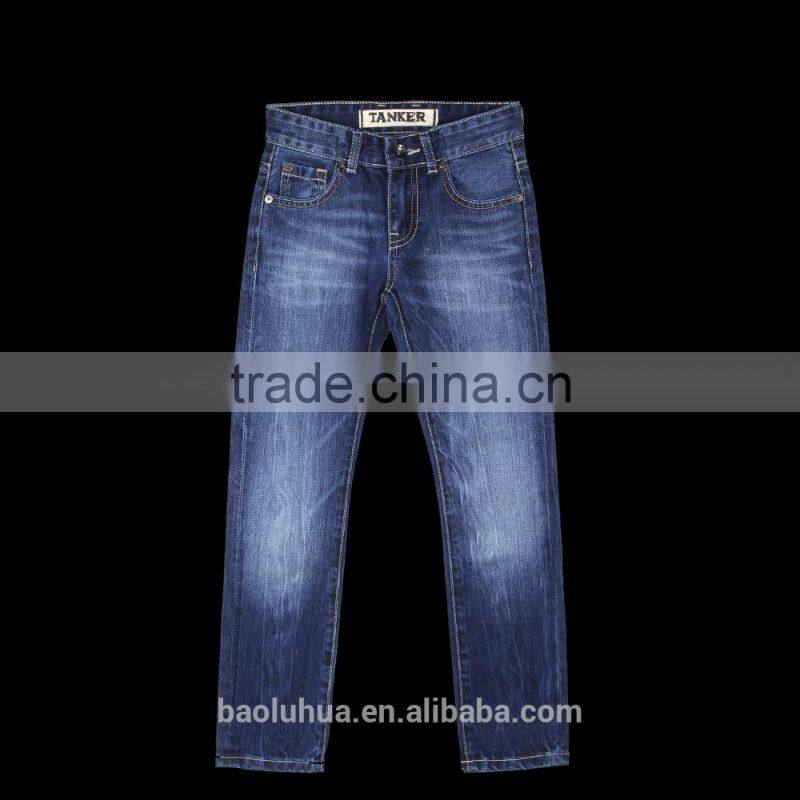 S1114K Toddler kid girls Children stretchable waistband indigo washed denim jeans