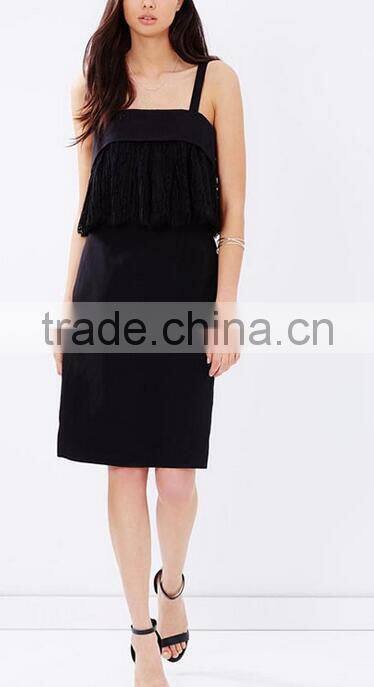 Runwaylover EY2200D New Design 2017 Ladies Fashion Lace Tassel Casual Dress